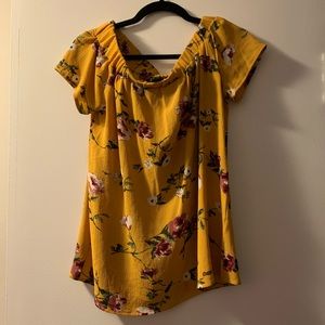 Floral Print Off the Shoulder Tee